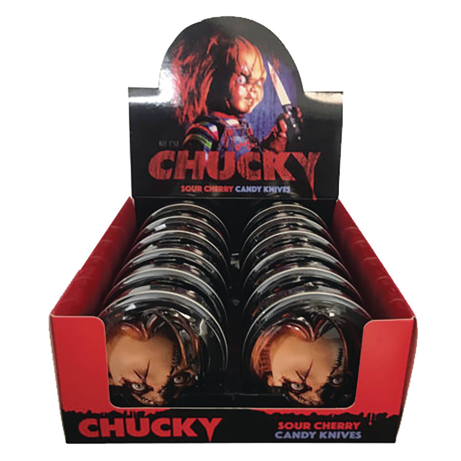 CHUCKY CHILDS PLAY CANDY TIN 12PC DISPLAY (JAN239365)